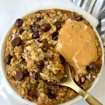 chocolate chip cookie dough baked oats