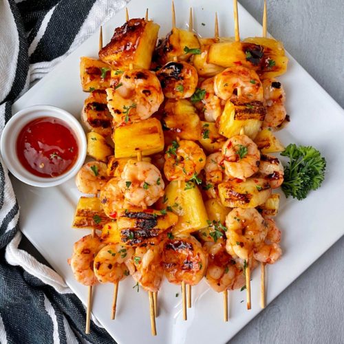 Sweet and Spicy Pineapple Shrimp Skewers - thechowdown