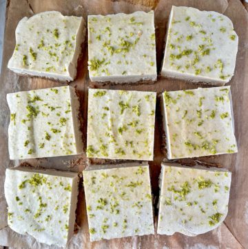 a batch of key lime pie bars cut into squares