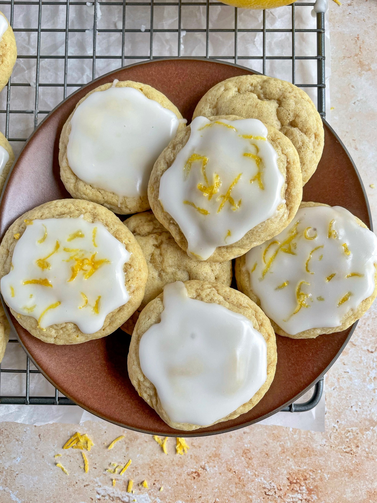 a plate of gluten free lemon cookies.