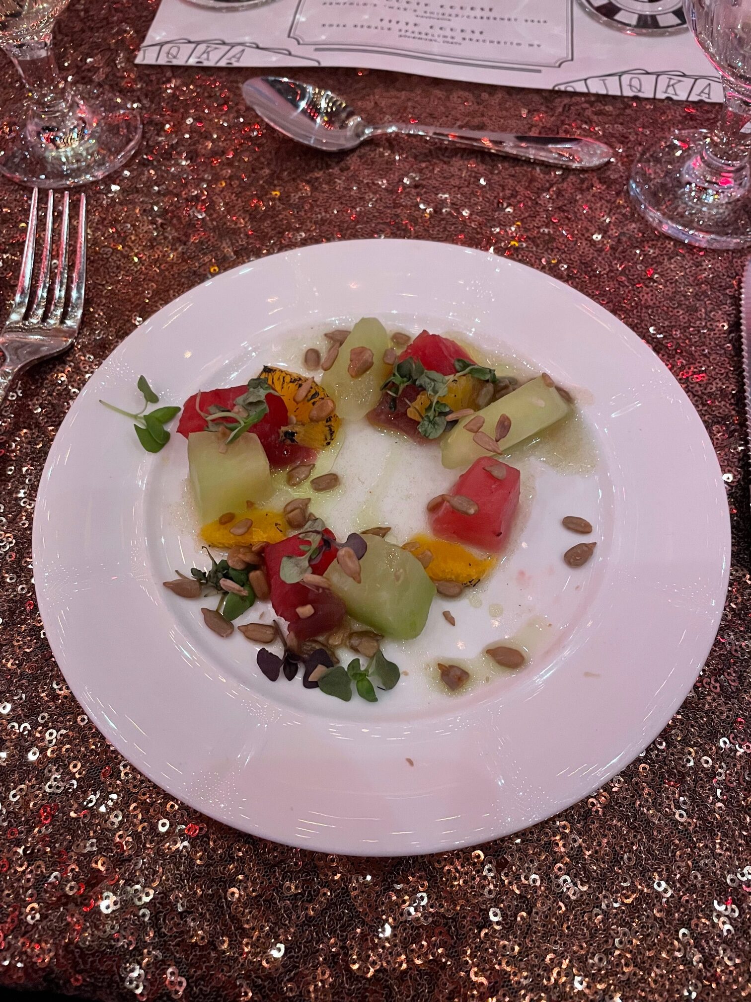 First course of the grand gala dinner.