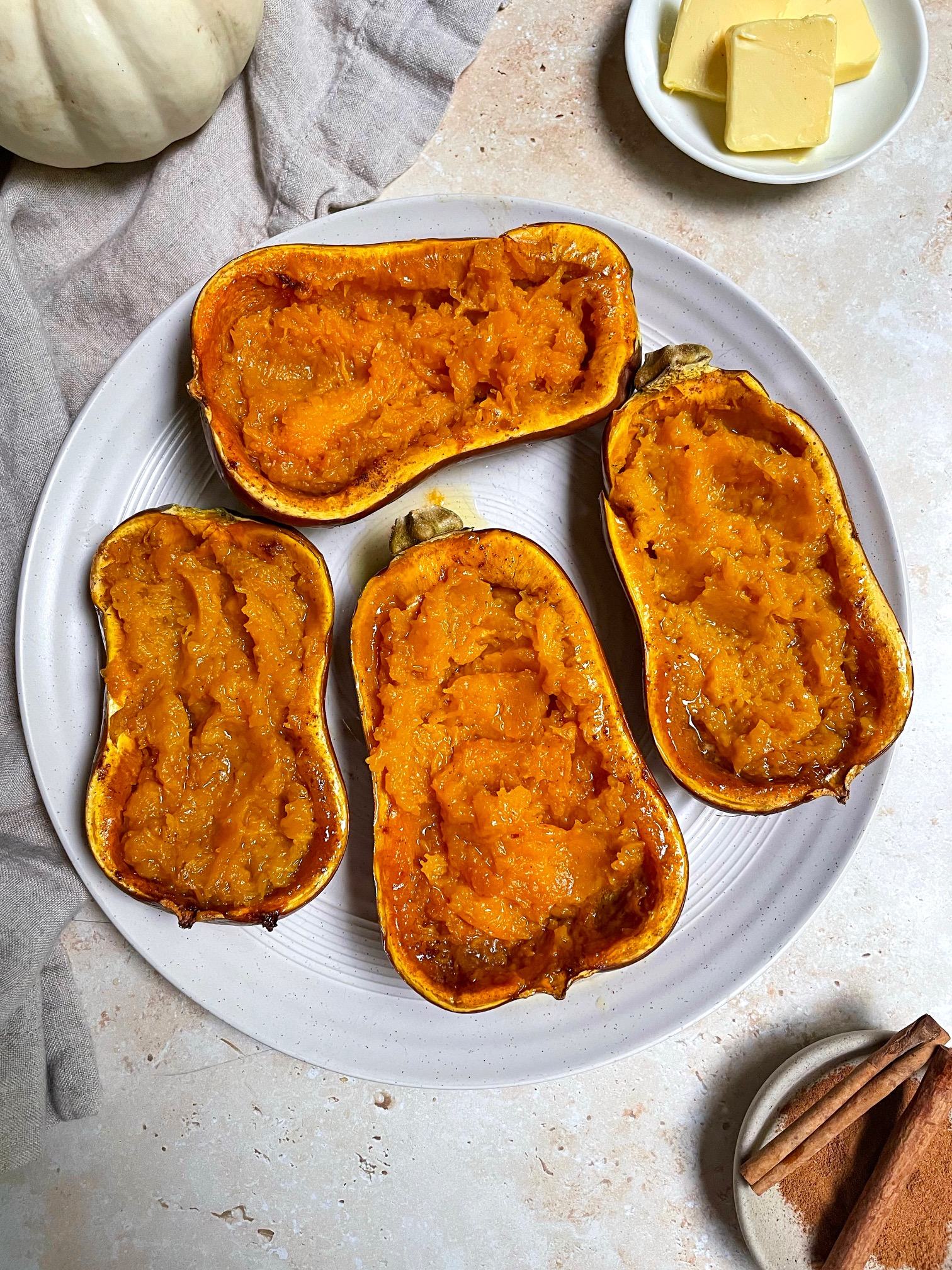 Roasted honeynut squash mashed up.