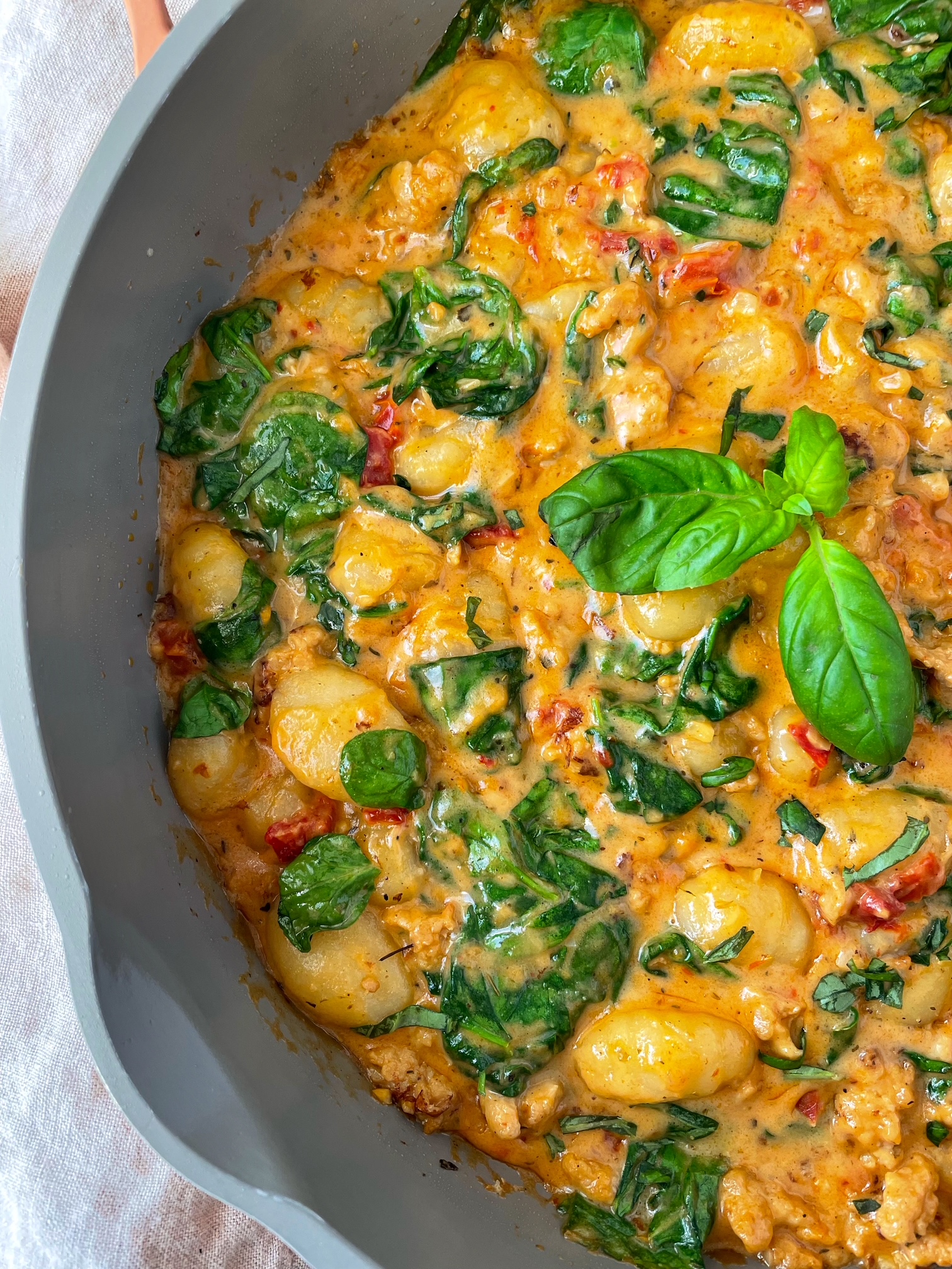 A close up of half the pan of the recipe to show the details and texture.