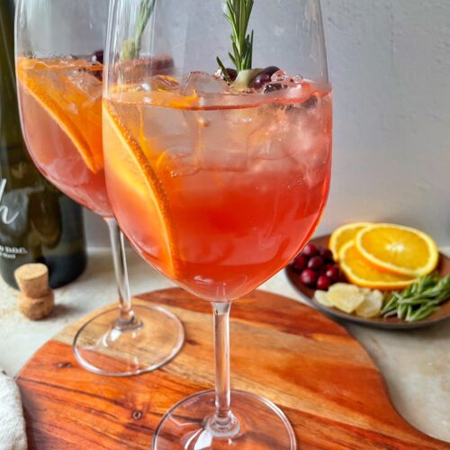 Cranberry ginger spritzers.