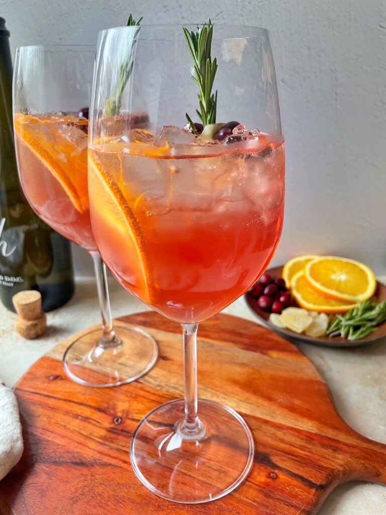 Cranberry ginger spritzers.