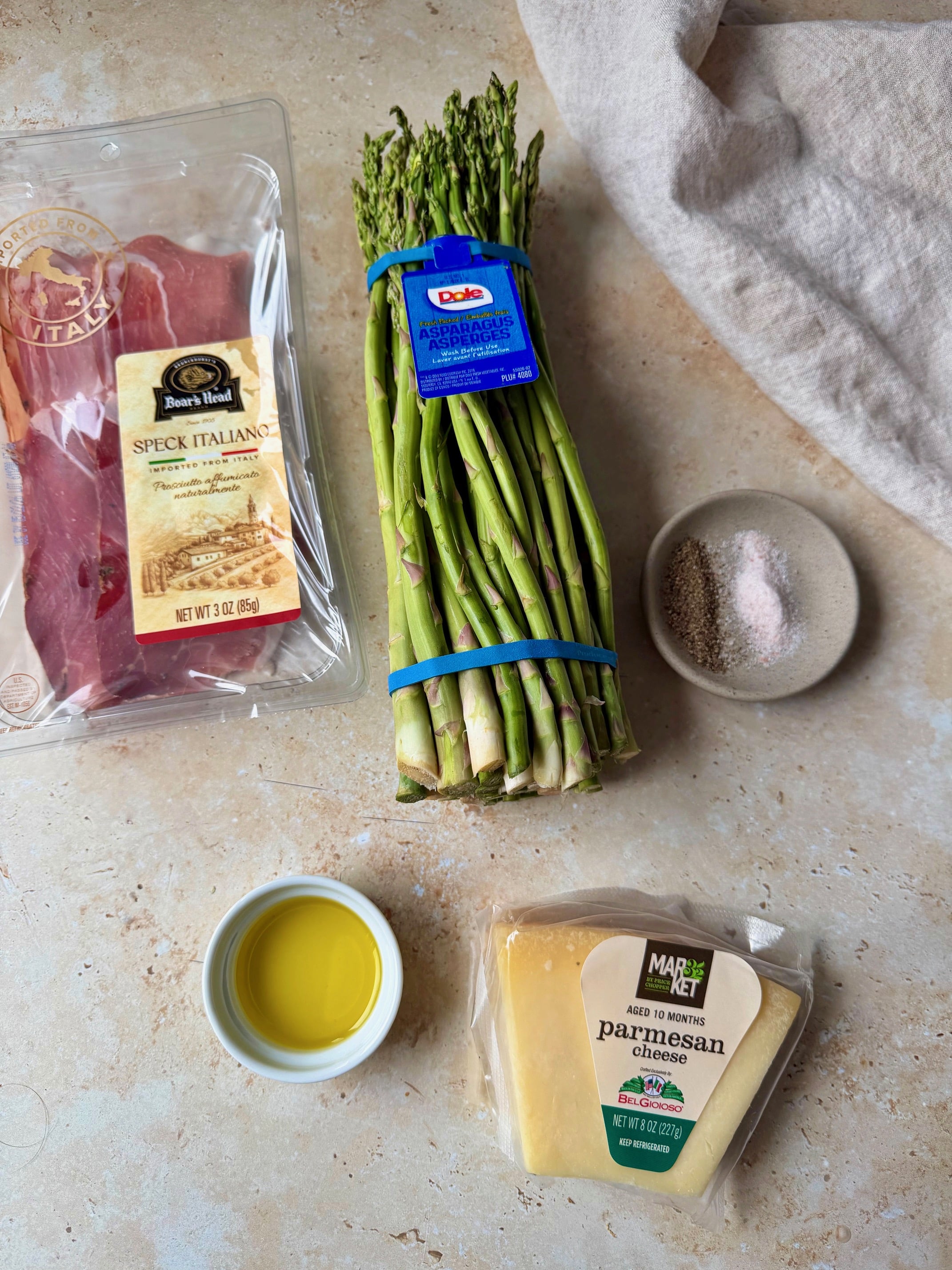 The six ingredients needed to make this recipe.
