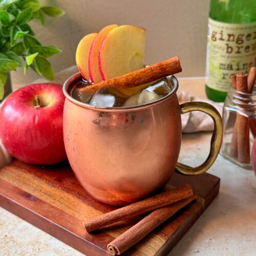 apple cider bourbon mule.